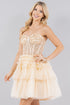 Sweetheart Corset Top Detailed Multi Layered Skirt Cocktail Dress for Women 4/XS-16/3X